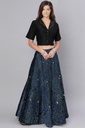 Hand Ajrakh Block Print Mashru Silk Long Skirt