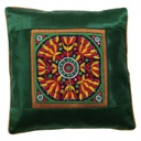 Hand Embroidered Mashru Cushion Cover