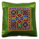 Hand Embroidered Mashru Cushion Cover