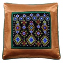 Hand Embroidered Mashru Cushion Cover