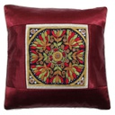 Hand Embroidered Mashru Cushion Cover