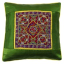 Hand Embroidered Mashru Cushion Cover