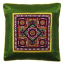 Hand Embroidered Mashru Cushion Cover