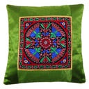 Hand Embroidered Mashru Cushion Cover