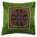 Hand Embroidered Mashru Cushion Cover