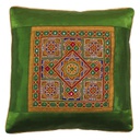 Hand Embroidered Mashru Cushion Cover