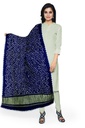 Dark Blue Handwoven Modal Silk Bandhani Dupatta
