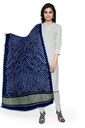 Navy Blue Handwoven Modal Silk Bandhani Dupatta