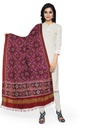 Handwoven Magenta and Red Double Ikat Patola Dupatta