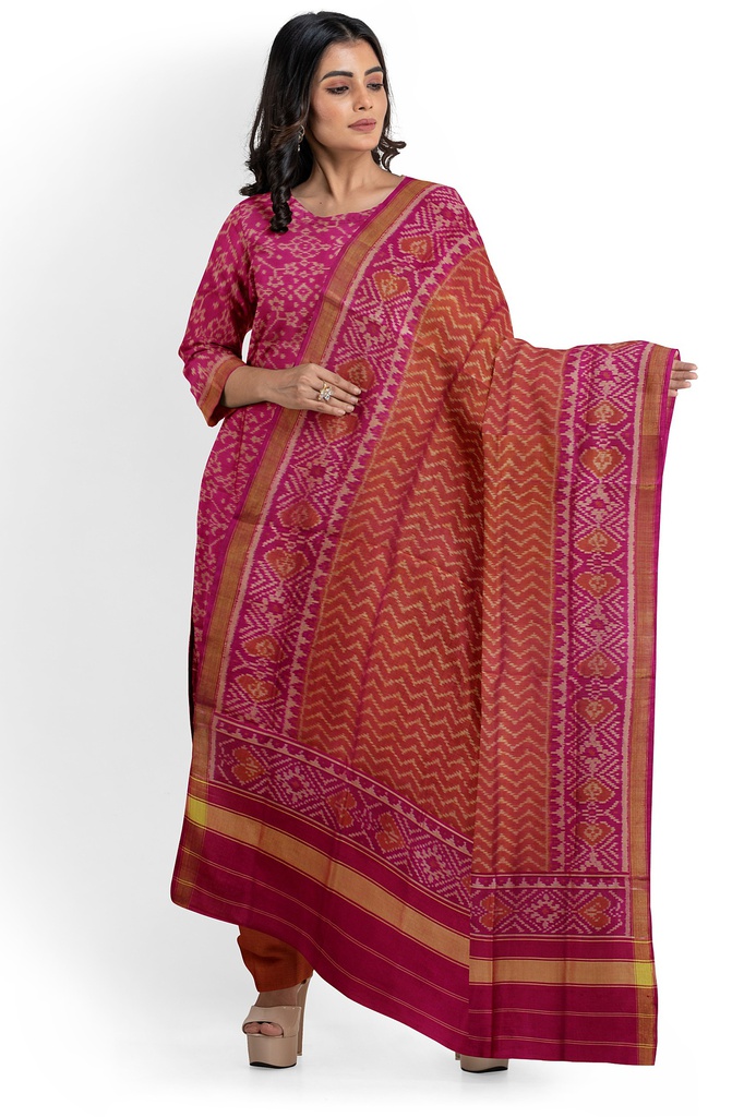 Handwoven Single Ikat Silk Dress Material / Salwar Suit