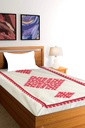 Off-White Applique Work Single Bedcover