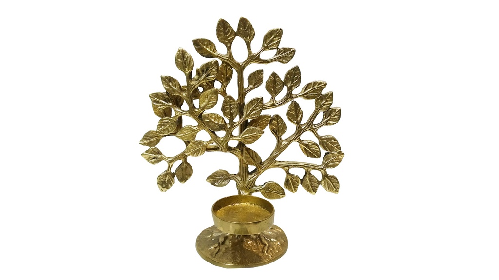 Handcrafted Brass Tree Shaped Candle Holder