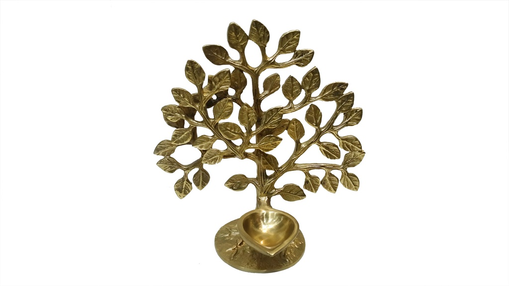 Handcrafted Brass Tree Shaped Diya Holder