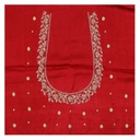 Red Hand Embroidered Mashru Unstitched Blouse Piece