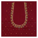Maroon Hand Embroidered Mashru Unstitched Blouse Piece