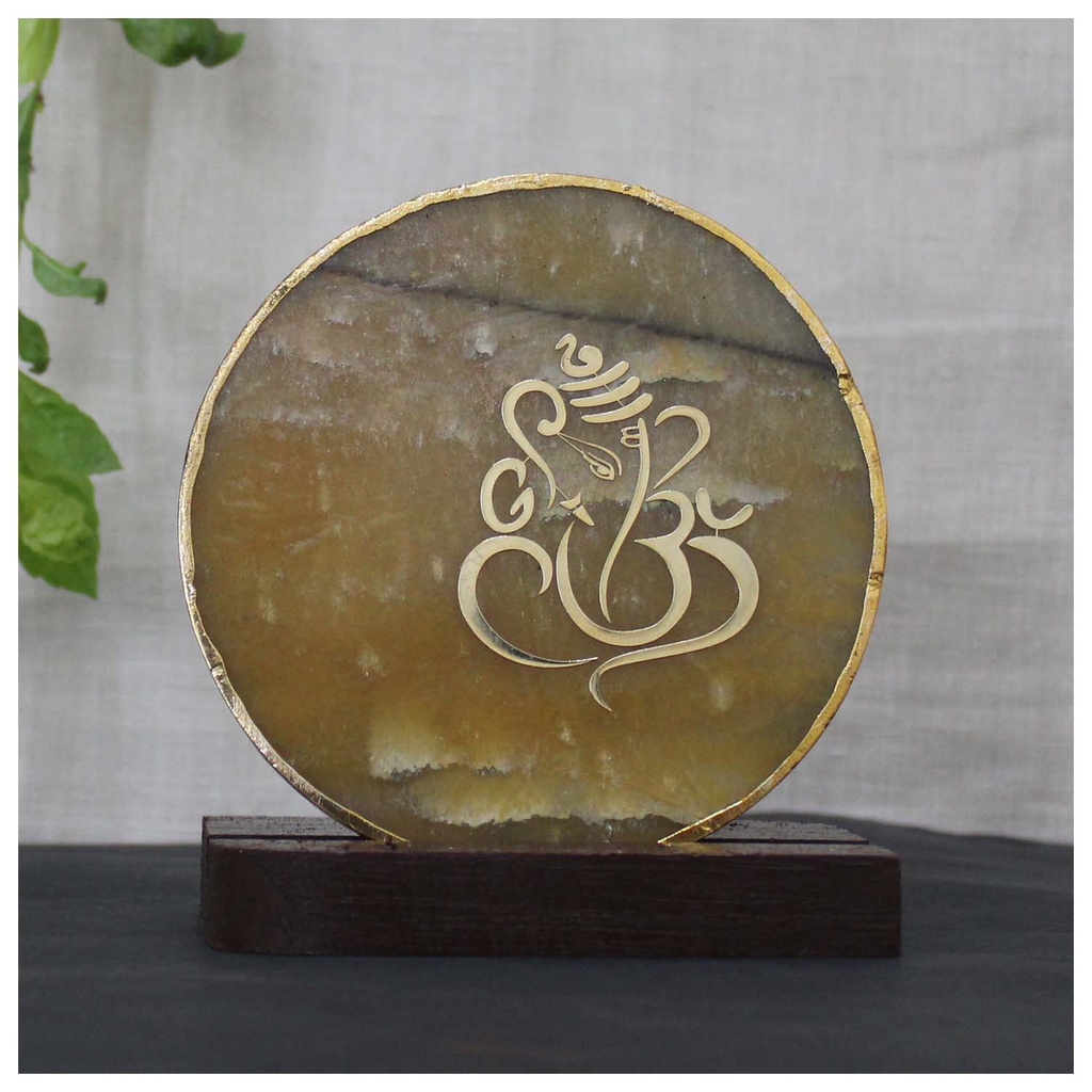 Handcrafted Agate Coaster Lord Ganesha Showpiece