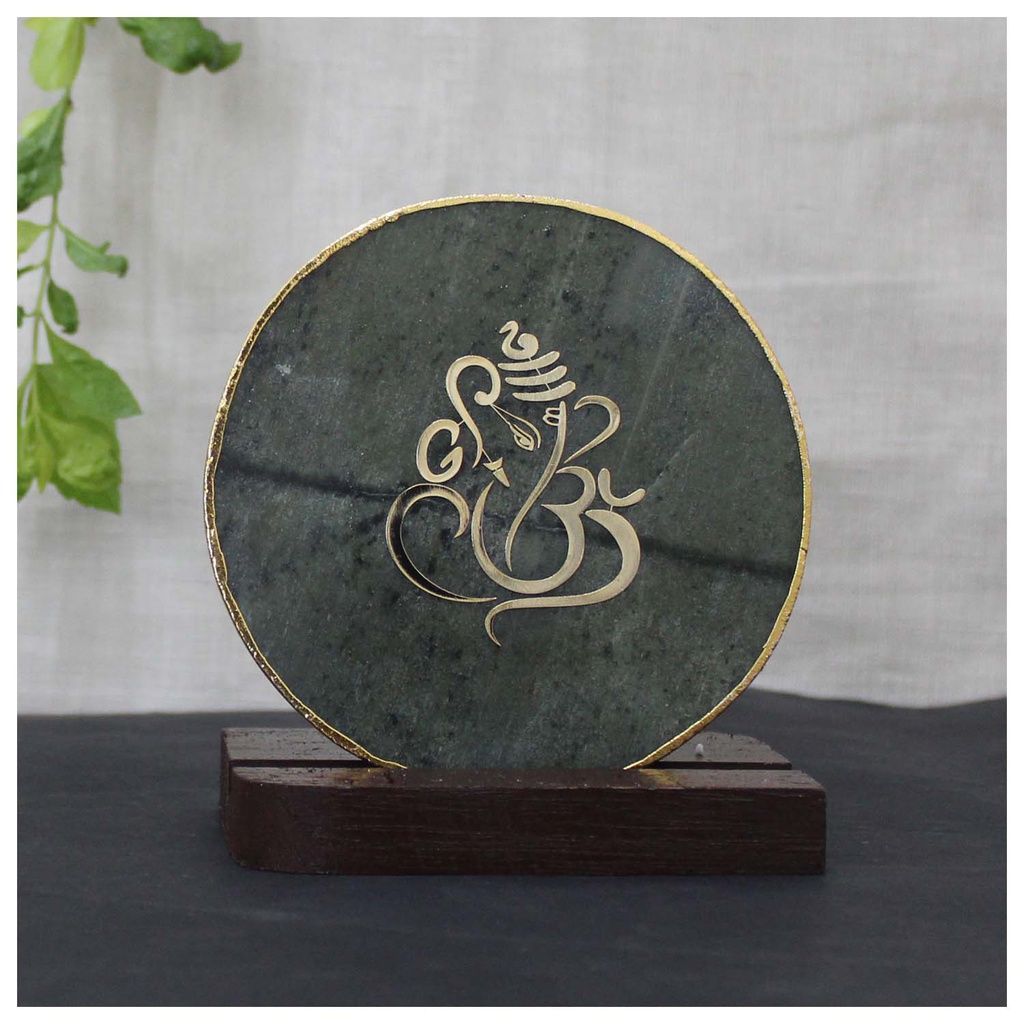 Handcrafted Agate Coaster Lord Ganesha Showpiece