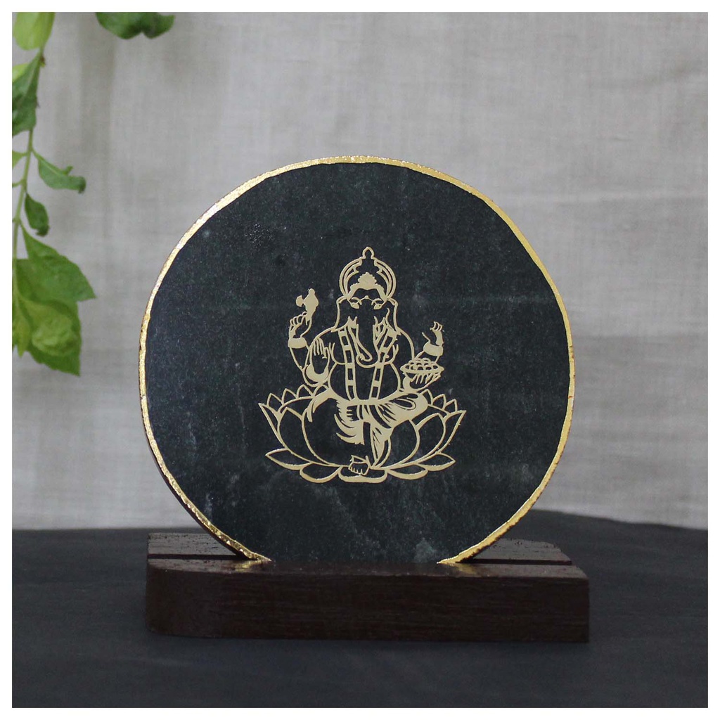Handcrafted Agate Coaster Lord Ganesha Showpiece