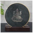 Handcrafted Agate Coaster Laxmiji Showpiece with Wooden Stand