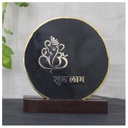 Handcrafted Agate Coaster Loard Ganesha with Wooden Stand