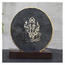 Handcrafted Agate Coaster Loard Ganesha with Wooden Stand