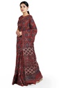 Cotton Ajrakh Hand Block Print Saree