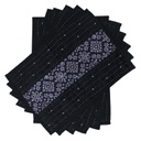 Handmade Tagai Embroidered Ajrakh Mashru Silk Table Placemats (Set of 6)