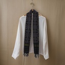 Black Shaded Handloom Single Ikat Patola Silk Stole