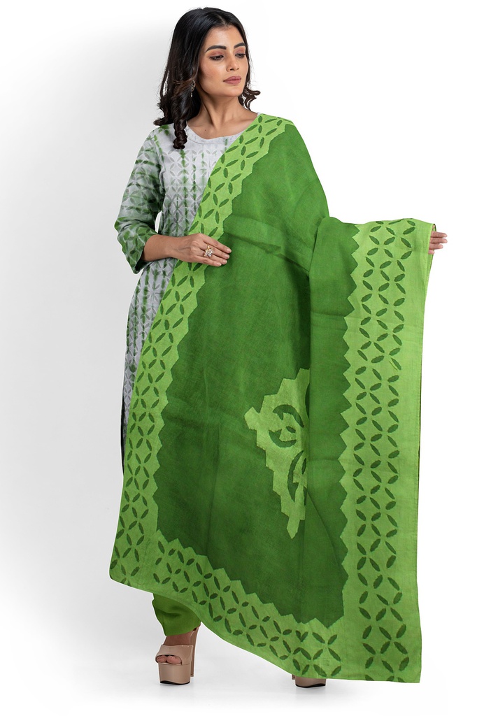 Handcrafted Applique Work Shibori Cotton Dress Material / Salwar Suit