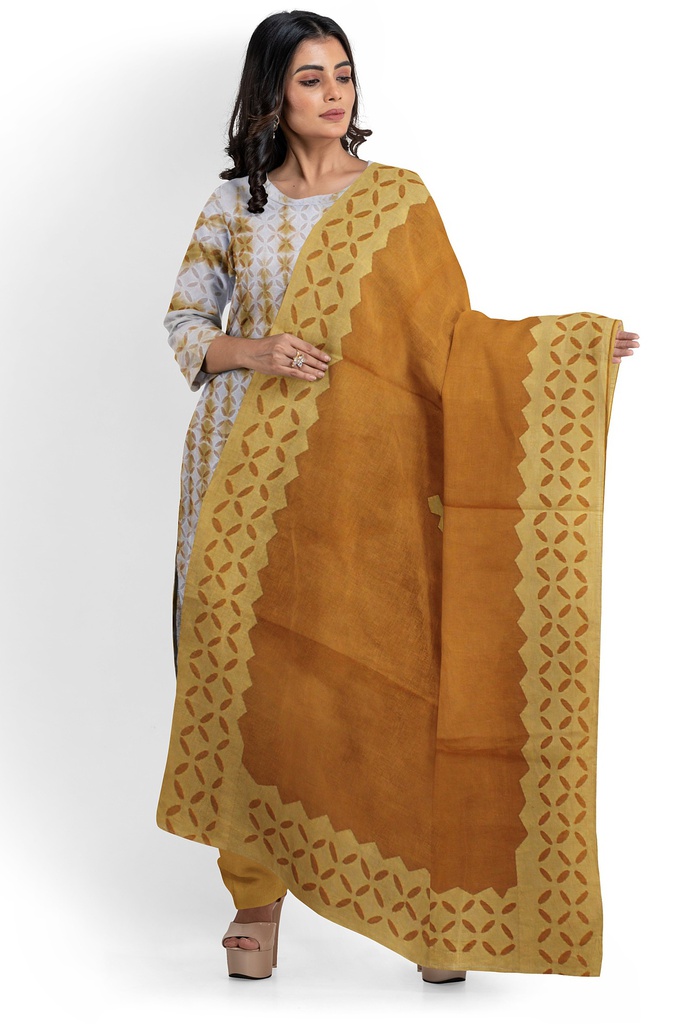Handcrafted Applique Work Shibori Cotton Dress Material / Salwar Suit