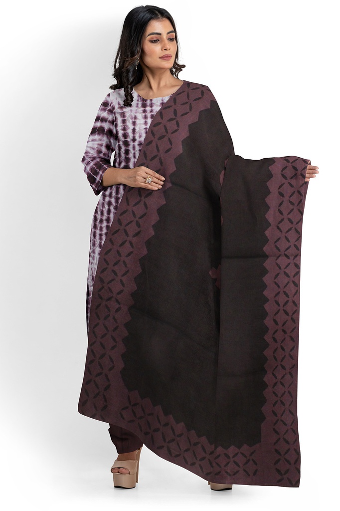 Handcrafted Applique Work Shibori Cotton Dress Material / Salwar Suit