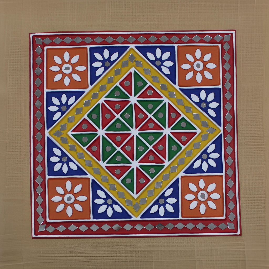 Handcrafted Mud &amp; Mirror Work Wall Hanging