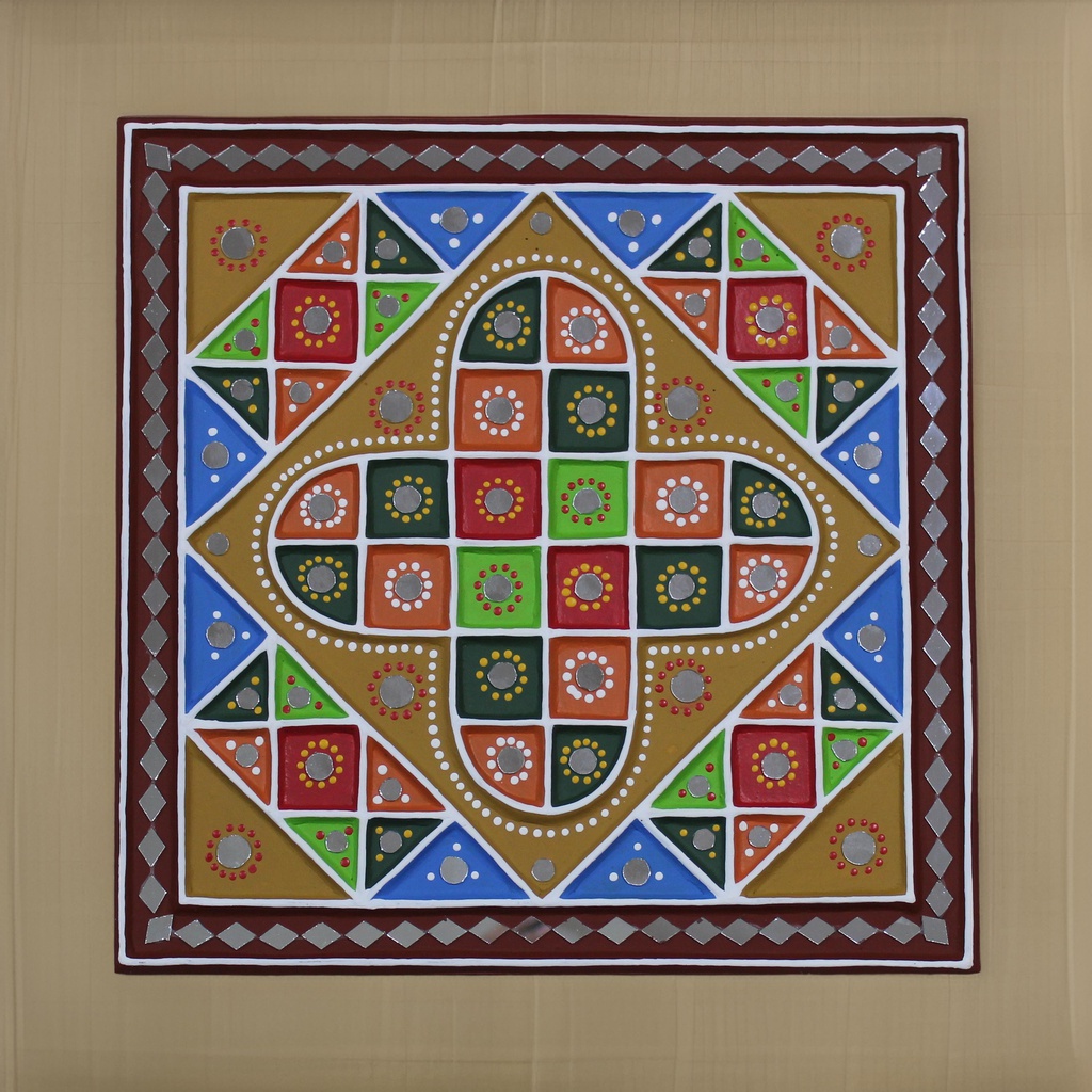 Handcrafted Mud &amp; Mirror Work Wall Hanging
