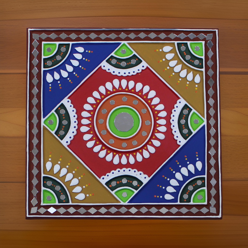 Handcrafted Mud &amp; Mirror Work Wall Hanging