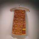 Orange Shaded Handloom Single Ikat Patola Silk Dupatta