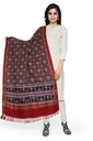Handwoven Red and Black Double Ikat Patola Dupatta