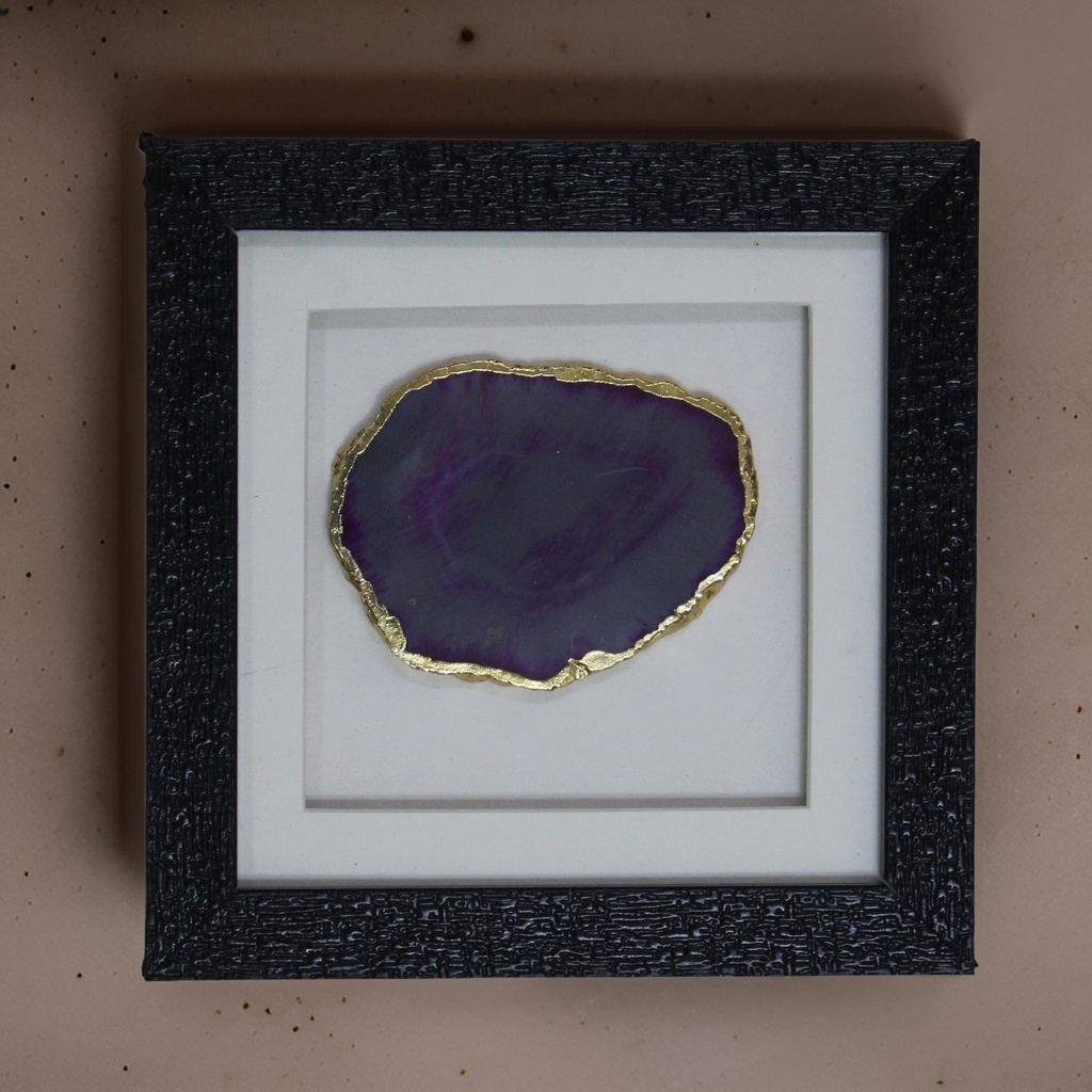 Handcrafted Natural Agate Amethyst Stone Wall Frame