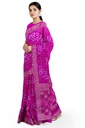 Pink Hand Dyed Gaji Silk Bandhani Saree