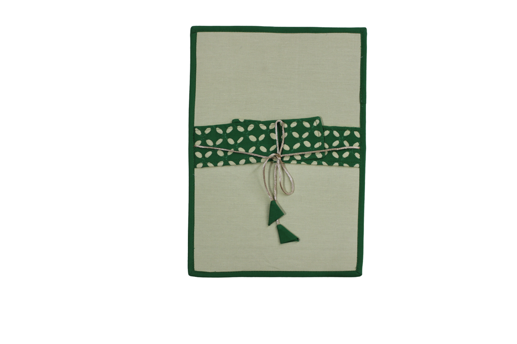 Handcrafted Applique Work Document Holder File Pad