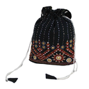 Hand Embroidered Cotton Potli Bag with Mirror work