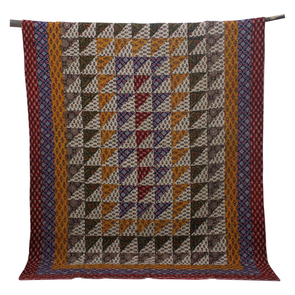 Multicolor Cotton Handmade Patchwork Single Quilt