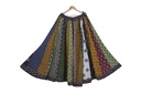 Cotton Ajrakh Hand Block Printed Patchwork Flared Long Skirt