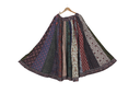 Cotton Ajrakh Hand Block Printed Patchwork Flared Long Skirt