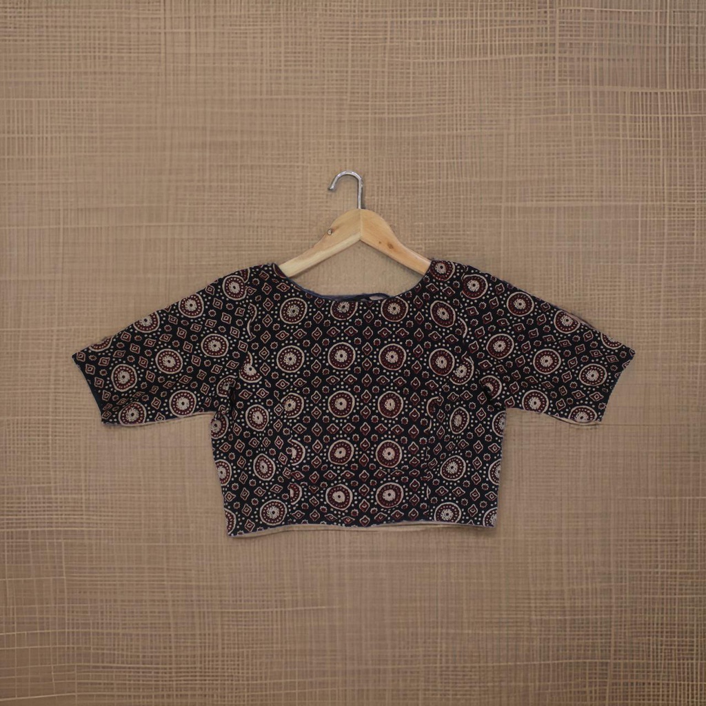 Cotton Hand Block Print Stitched Blouse