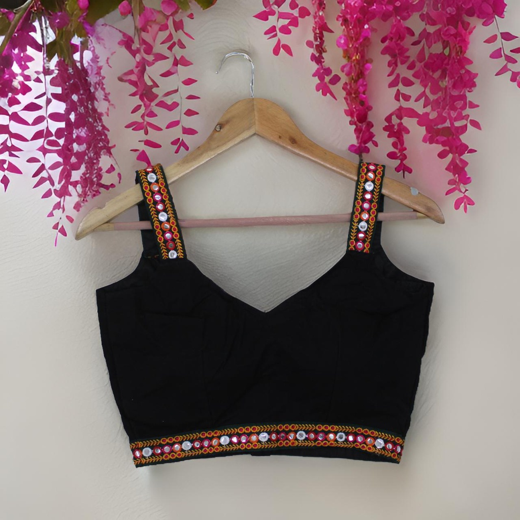 Cotton Hand Embroidered Sleeveless Stitched Blouse