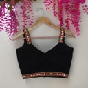 Cotton Hand Embroidered Sleeveless Stitched Blouse
