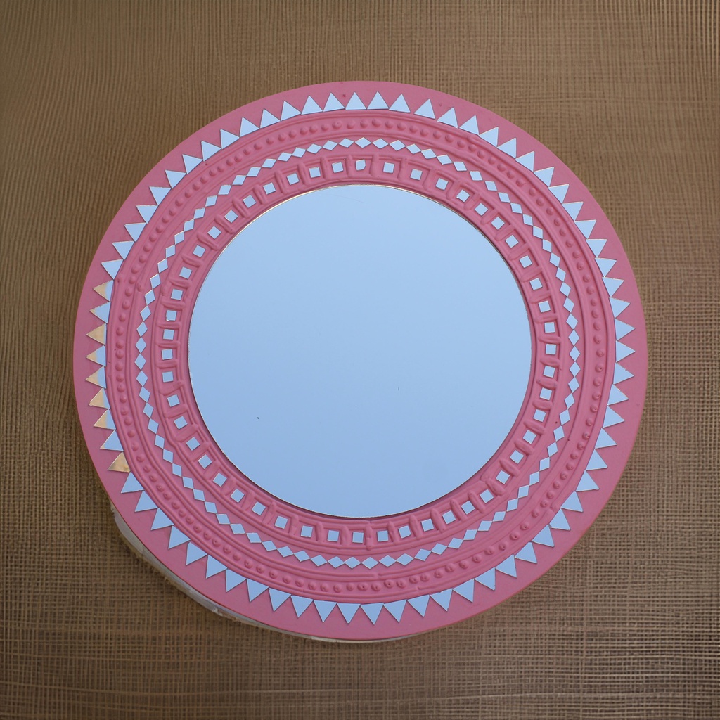 Handcrafted Mud &amp; Mirror Work Wall Mirror