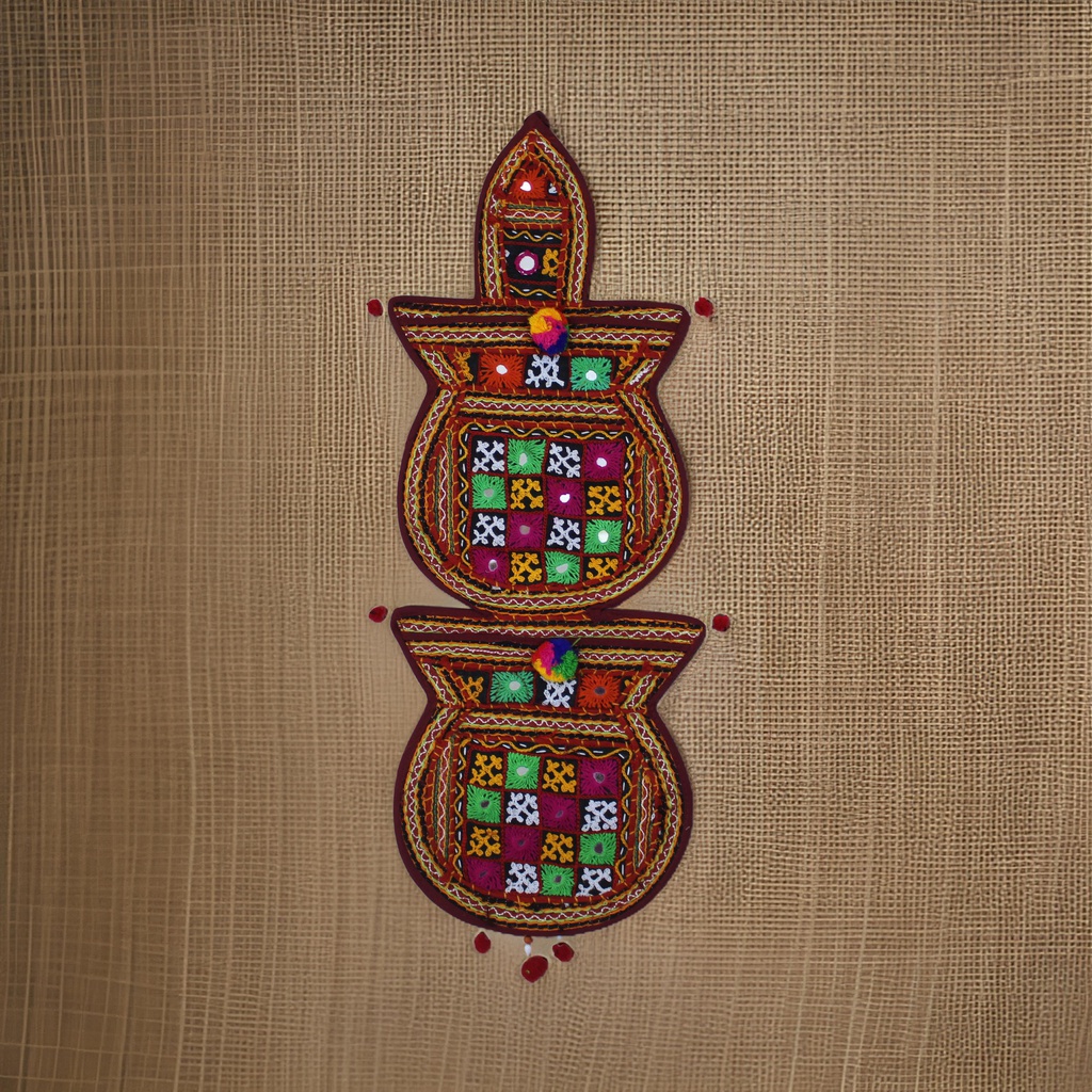 Multicolour Hand Embroidered Letter Holder