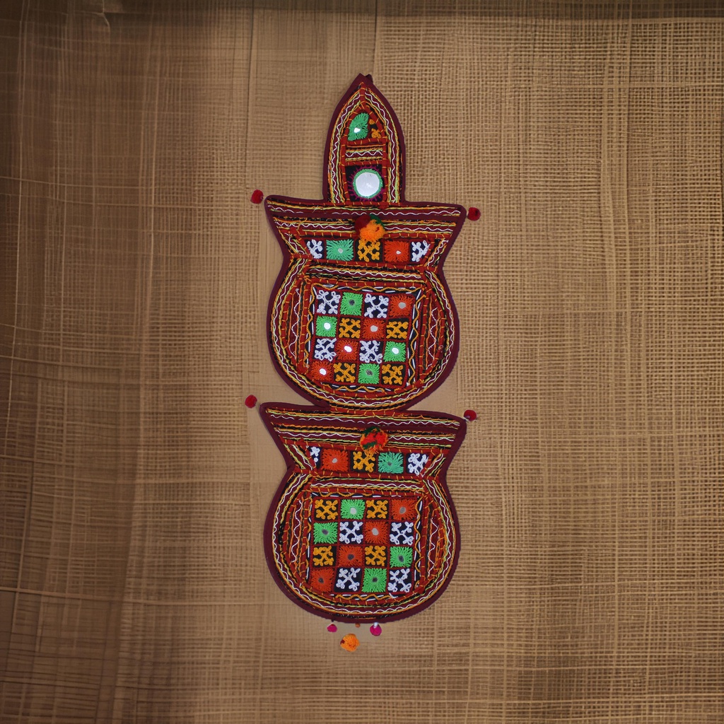 Multicolour Hand Embroidered Letter Holder