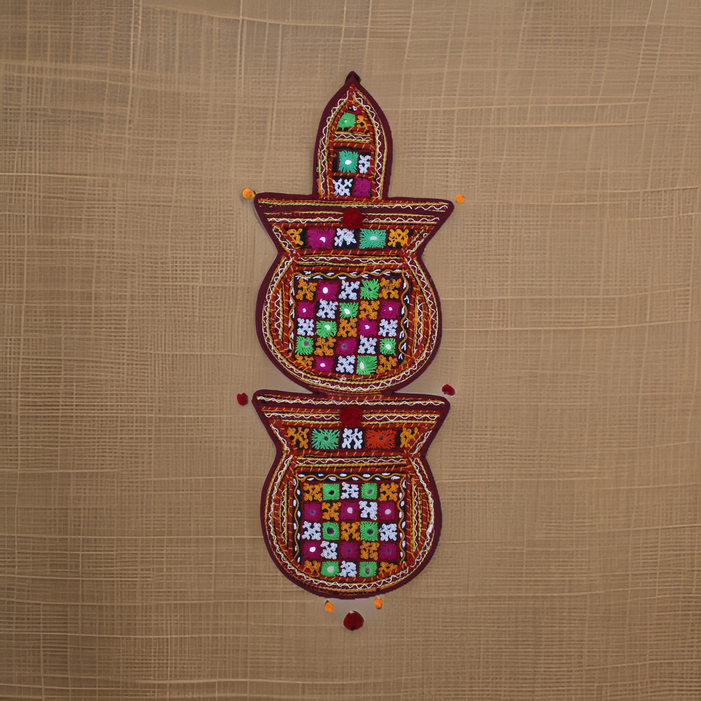 Multicolour Hand Embroidered Letter Holder